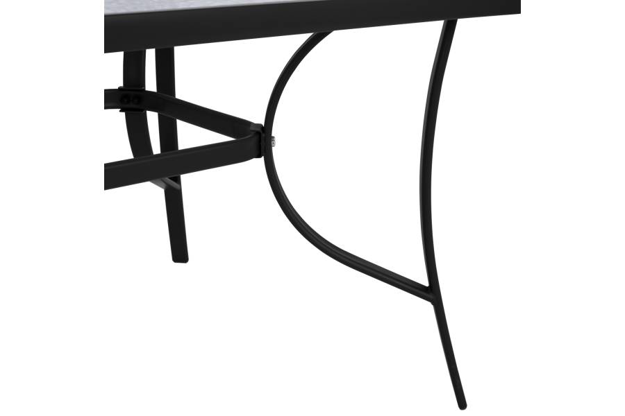 ΤΡΑΠΕΖΙ BRUNO 150X90Χ72Υεκ. ΜΕΤΑΛΛΙΚΟ ΜΑΥΡΟ ΜΕ ΓΥΑΛΙΝΗ ΕΠΙΦΑΝΕΙΑ HM5145.03