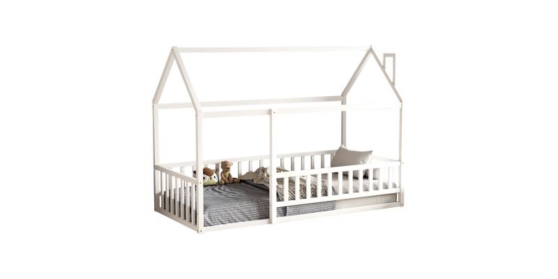 ΚΡΕΒΑΤΙ ΠΑΙΔΙΚΟ ΜΕ ΚΑΓΚΕΛΟ HOUSER HM706.03 τ.MONTESSORI ΞΥΛΟ ΠΕΥΚΟ ΛΕΥΚΟ-190x90εκ