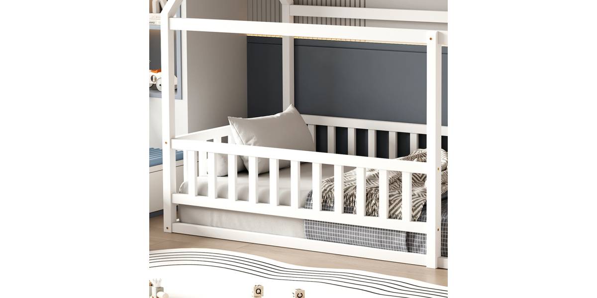 ΚΡΕΒΑΤΙ ΠΑΙΔΙΚΟ ΜΕ ΚΑΓΚΕΛΟ HOUSER HM706.03 τ.MONTESSORI ΞΥΛΟ ΠΕΥΚΟ ΛΕΥΚΟ-190x90εκ