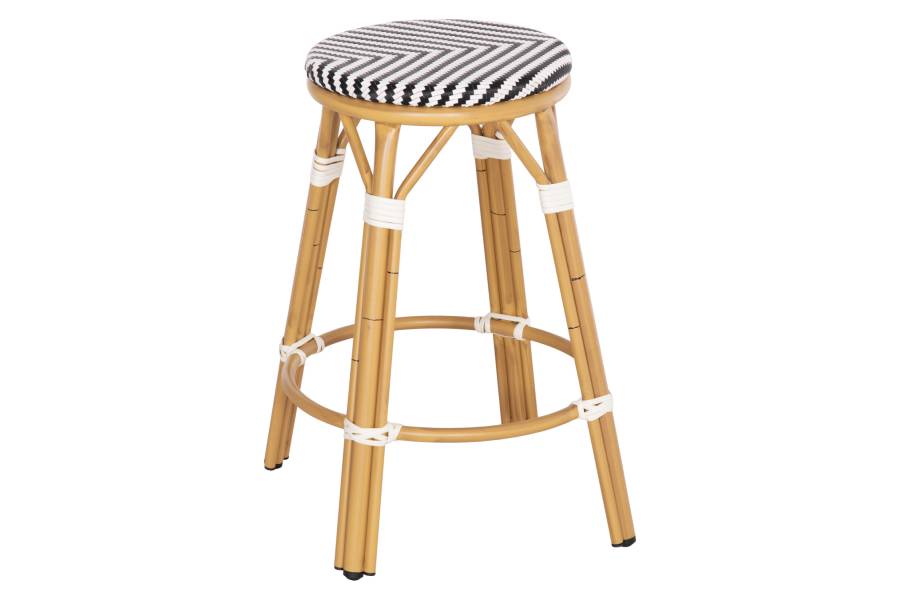 ΣΚΑΜΠΟ ΑΛΟΥΜΙΝΙΟΥ ΜΕΣ.ΥΨΟΥΣ CHINO HM6286.03 BAMBOO LOOK & TEXTILENE ΜΑΥΡΟ 43x43x65Υεκ
