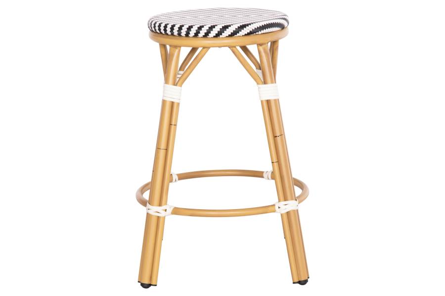 ΣΚΑΜΠΟ ΑΛΟΥΜΙΝΙΟΥ ΜΕΣ.ΥΨΟΥΣ CHINO HM6286.03 BAMBOO LOOK & TEXTILENE ΜΑΥΡΟ 43x43x65Υεκ