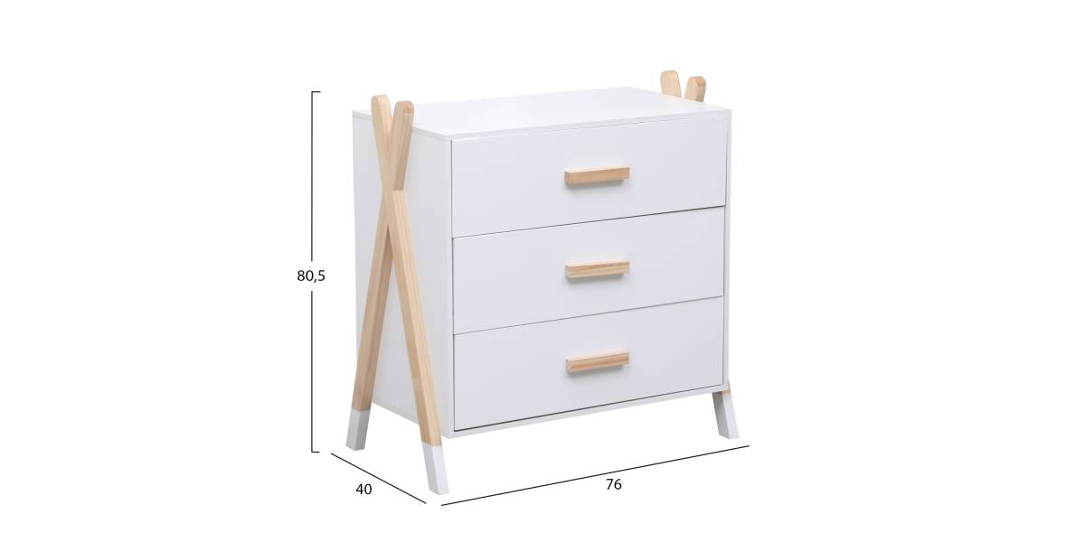 ΣΥΡΤΑΡΙΕΡΑ ΠΑΙΔΙΚH PASCHAL HM2493.03 ΜΕΛΑΜΙΝΗ-ΞΥΛΟ ΠΕΥΚΟΥ 76x40x80.5Υεκ