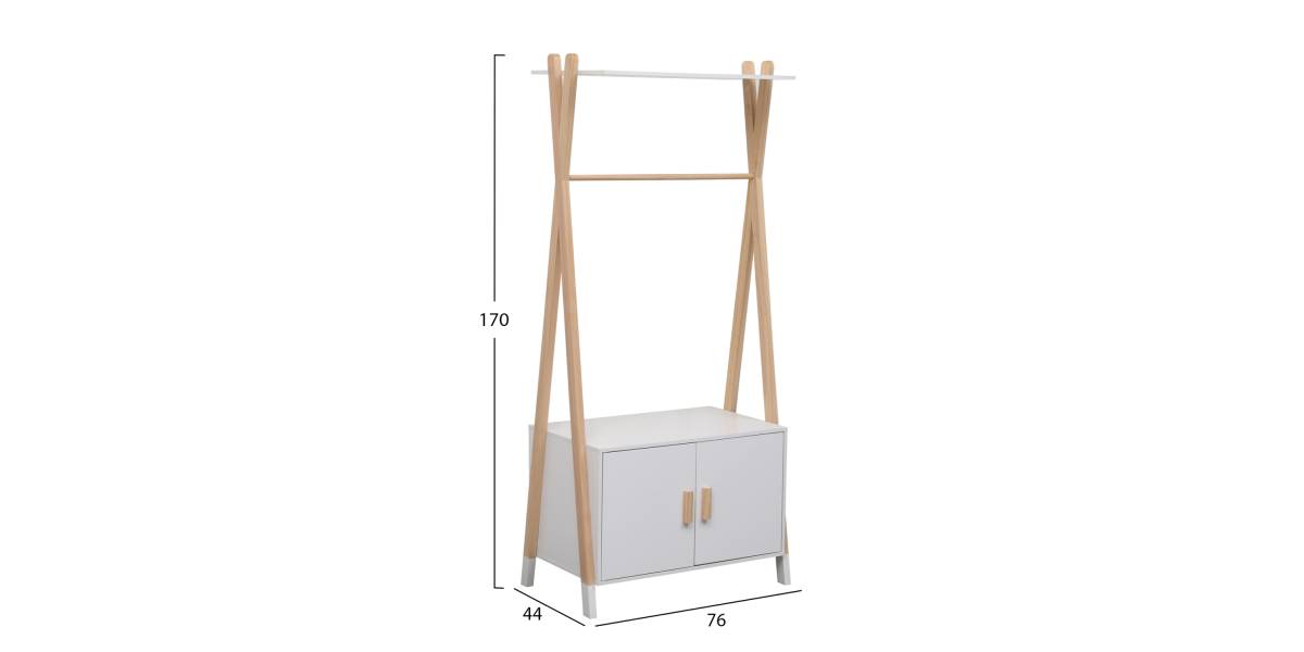 ΚΡΕΜΑΣΤΡΑ ΠΑΙΔΙΚH ΜΕ ΝΤΟΥΛΑΠΙ PASCHAL HM2495.03 ΜΕΛΑΜΙΝΗ-ΞΥΛΟ ΠΕΥΚΟΥ 76x44x170Υεκ