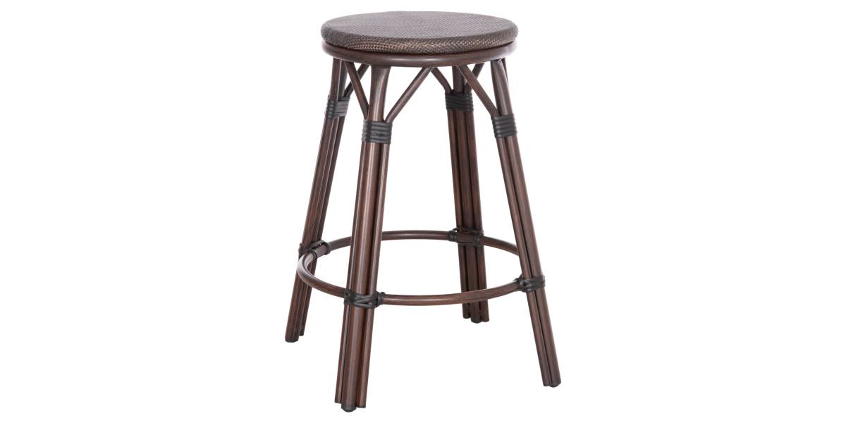 ΣΚΑΜΠΟ ΑΛΟΥΜΙΝΙΟΥ ΜΕΣ.ΥΨΟΥΣ CHINO HM6286.01 BAMBOO LOOK & TEXTILENE ΚΑΦΕ 43x43x65Υεκ