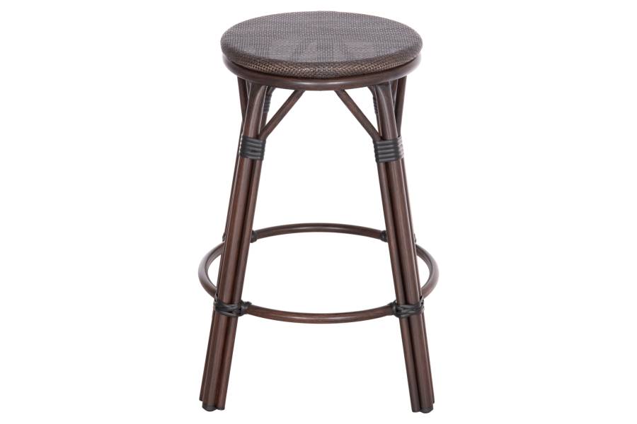ΣΚΑΜΠΟ ΑΛΟΥΜΙΝΙΟΥ ΜΕΣ.ΥΨΟΥΣ CHINO HM6286.01 BAMBOO LOOK & TEXTILENE ΚΑΦΕ 43x43x65Υεκ