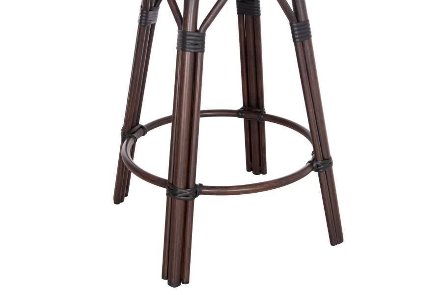 ΣΚΑΜΠΟ ΑΛΟΥΜΙΝΙΟΥ ΜΕΣ.ΥΨΟΥΣ CHINO HM6286.01 BAMBOO LOOK & TEXTILENE ΚΑΦΕ 43x43x65Υεκ
