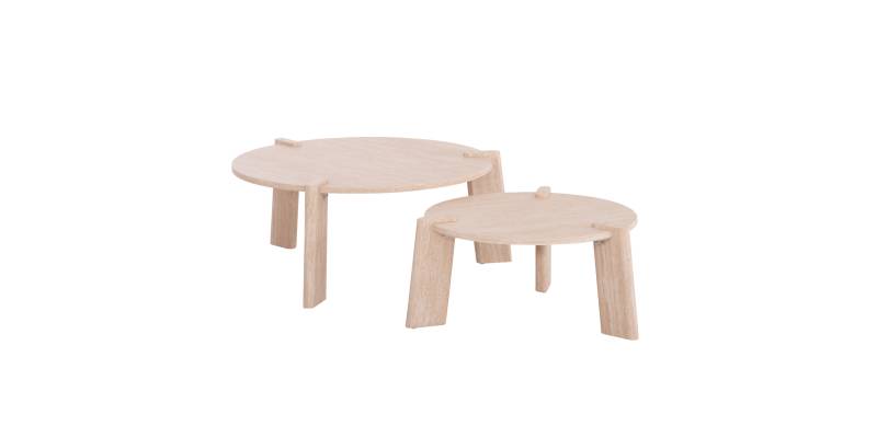 ΣΕΤ 2ΤΜΧ ΤΡΑΠΕΖΙΑ ΣΑΛΟΝΙΟΥ EQUIL HM9943.01 MDF ΜΕ ΜΕΛΑΜΙΝΗ-ΦΥΣΙΚΟ 66x66εκ + 87x87εκ