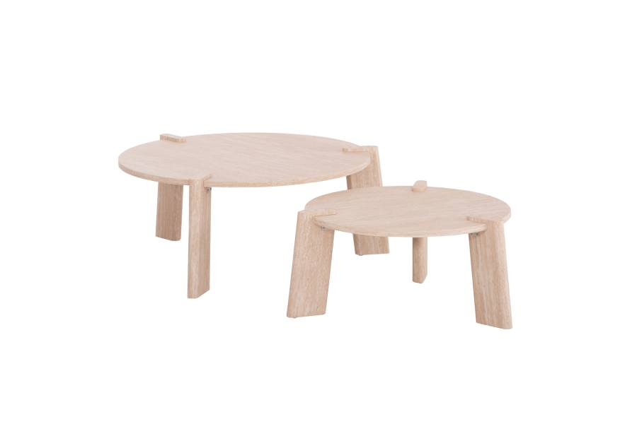 ΣΕΤ 2ΤΜΧ ΤΡΑΠΕΖΙΑ ΣΑΛΟΝΙΟΥ EQUIL HM9943.01 MDF ΜΕ ΜΕΛΑΜΙΝΗ-ΦΥΣΙΚΟ 66x66εκ + 87x87εκ