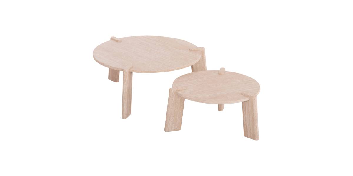 ΣΕΤ 2ΤΜΧ ΤΡΑΠΕΖΙΑ ΣΑΛΟΝΙΟΥ EQUIL HM9943.01 MDF ΜΕ ΜΕΛΑΜΙΝΗ-ΦΥΣΙΚΟ 66x66εκ + 87x87εκ