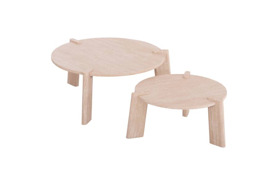 ΣΕΤ 2ΤΜΧ ΤΡΑΠΕΖΙΑ ΣΑΛΟΝΙΟΥ EQUIL HM9943.01 MDF ΜΕ ΜΕΛΑΜΙΝΗ-ΦΥΣΙΚΟ 66x66εκ + 87x87εκ