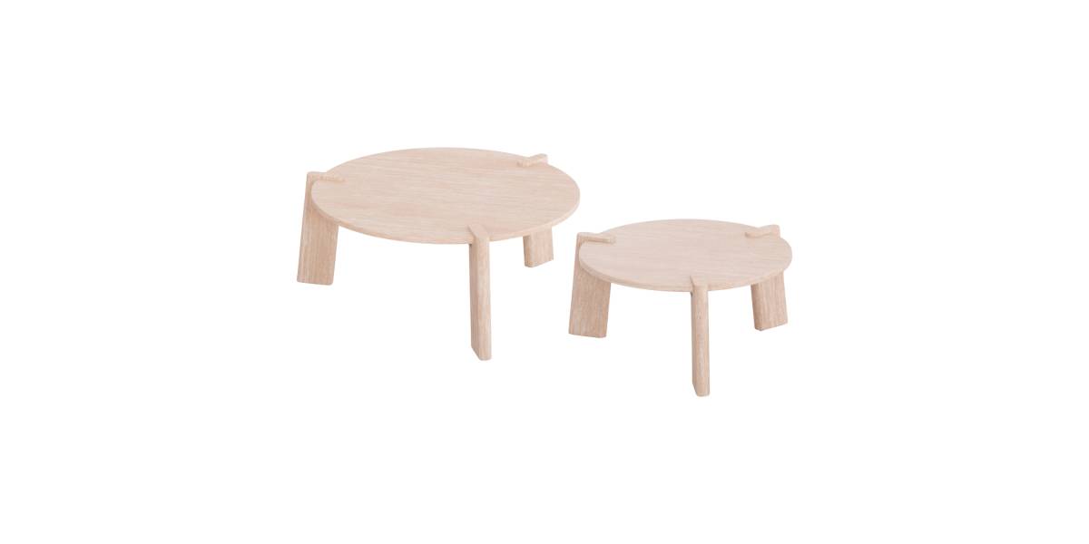 ΣΕΤ 2ΤΜΧ ΤΡΑΠΕΖΙΑ ΣΑΛΟΝΙΟΥ EQUIL HM9943.01 MDF ΜΕ ΜΕΛΑΜΙΝΗ-ΦΥΣΙΚΟ 66x66εκ + 87x87εκ