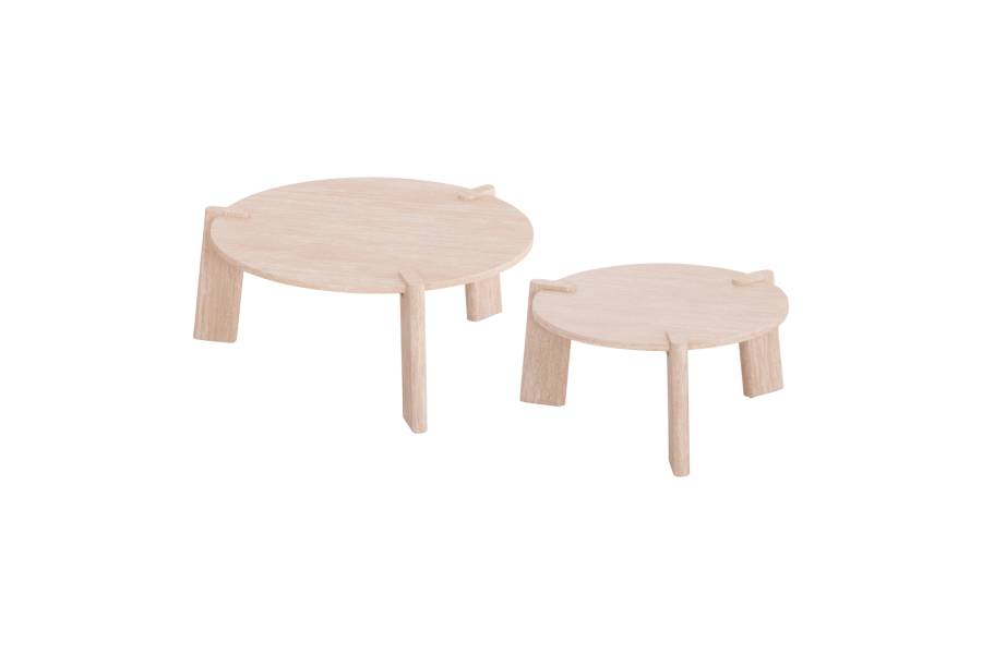 ΣΕΤ 2ΤΜΧ ΤΡΑΠΕΖΙΑ ΣΑΛΟΝΙΟΥ EQUIL HM9943.01 MDF ΜΕ ΜΕΛΑΜΙΝΗ-ΦΥΣΙΚΟ 66x66εκ + 87x87εκ