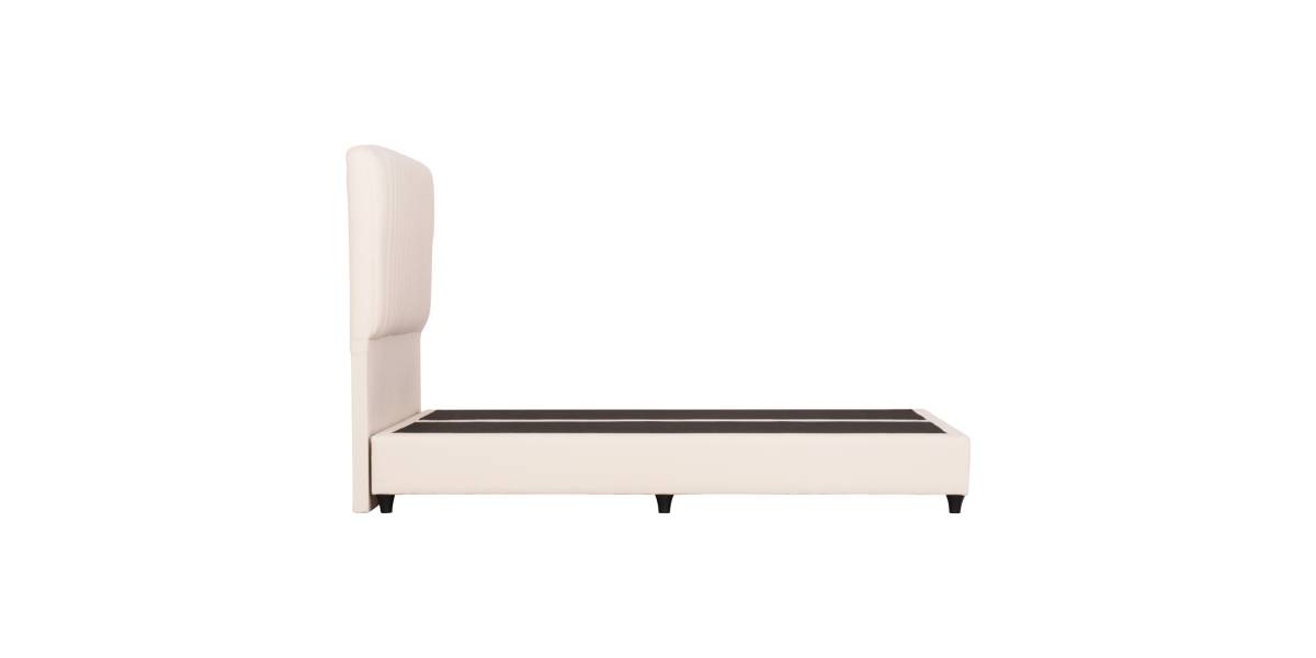ΚΡEΒΑΤΙ ΔΙΠΛΟ LUTHER HM717 ΜΠΕΖ ΥΦΑΣΜΑ ΓΙΑ ΣΤΡΩΜΑ 160x200εκ.