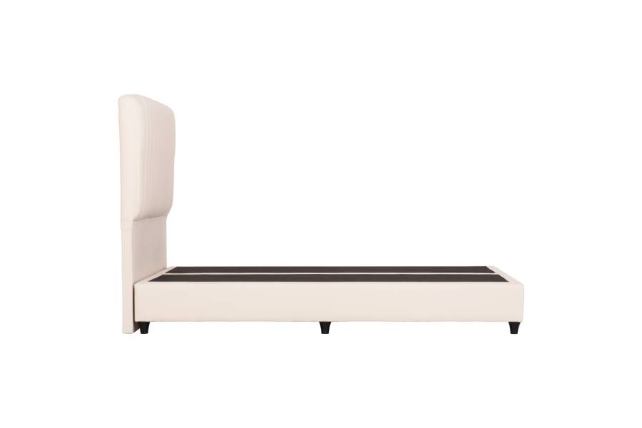 ΚΡEΒΑΤΙ ΔΙΠΛΟ LUTHER HM717 ΜΠΕΖ ΥΦΑΣΜΑ ΓΙΑ ΣΤΡΩΜΑ 160x200εκ.