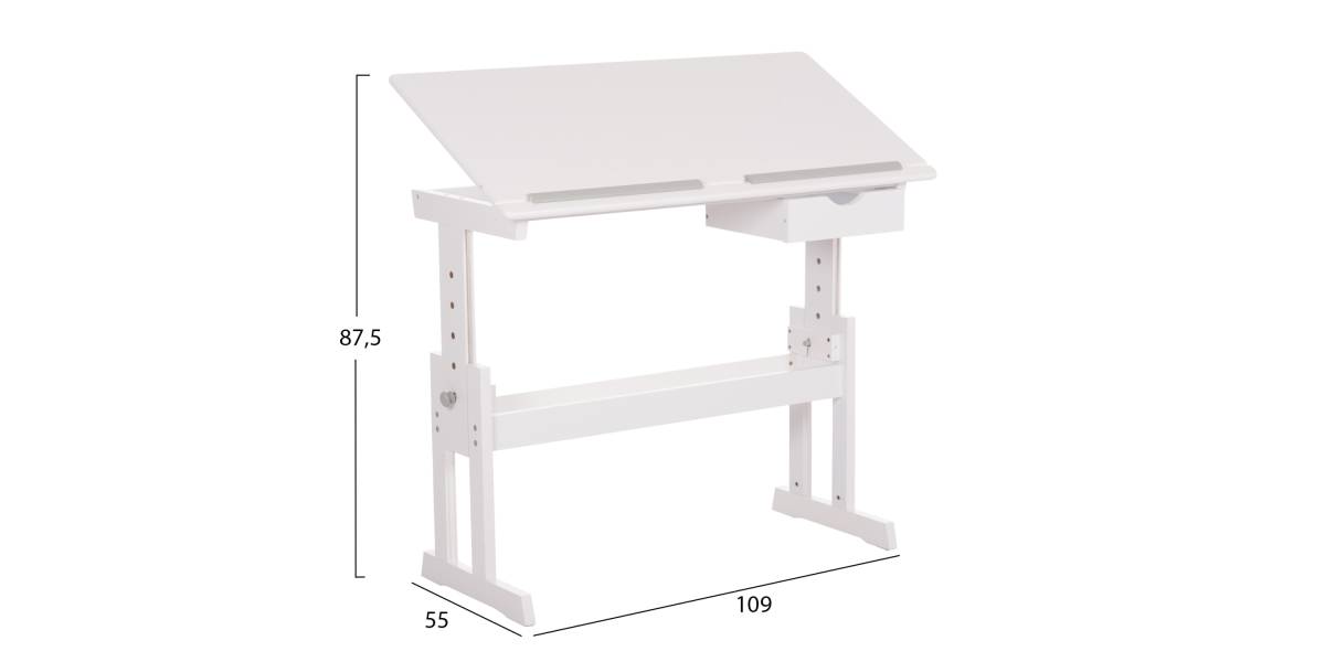 ΓΡΑΦΕΙΟ/ΣΧΕΔΙΑΣΤΗΡΙΟ ASCENT HM18289 MDF ΣΕ ΛΕΥΚΟ 109x55x87,5Υεκ