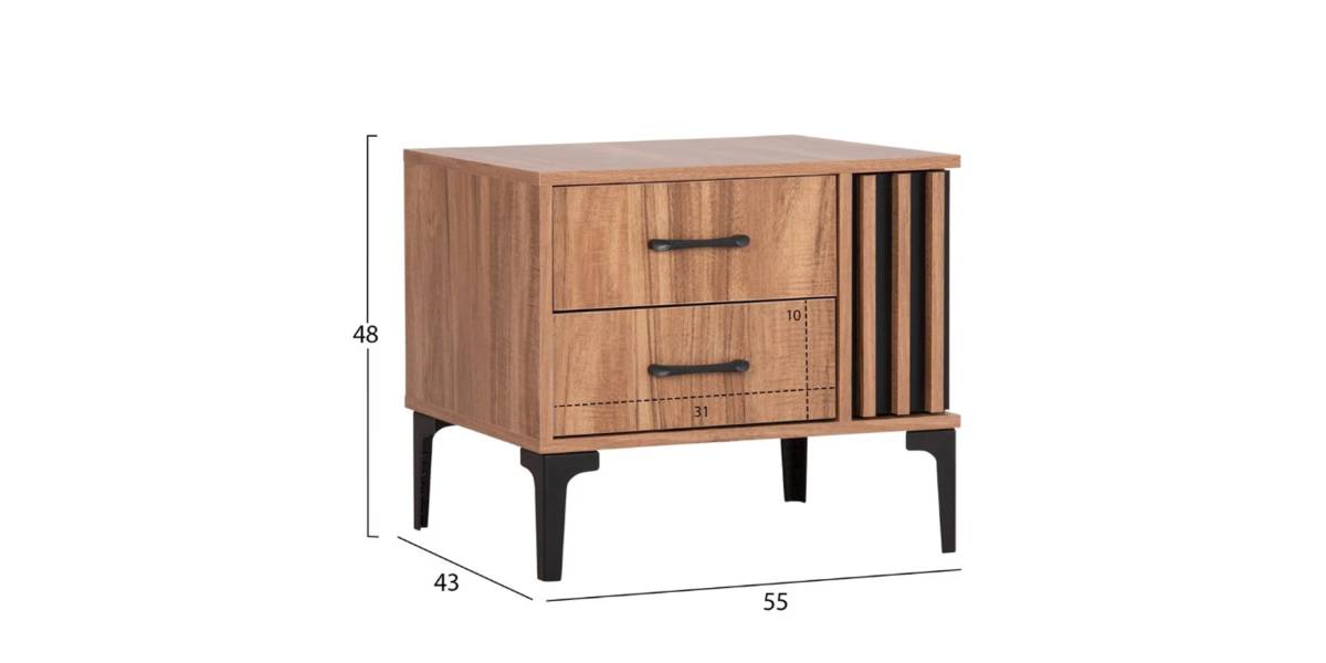 ΣΕΤ ΚΡΕΒΑΤΟΚΑΜΑΡΑΣ 4ΤΜΧ HARRY HM21115 ΜΕΛΑΜΙΝΗ ΣΕ ΦΥΣΙΚΟ ΞΥΛΟΥ & ΜΑΥΡΟ ΧΡΩΜΑ