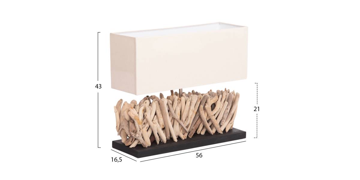 ΕΠΙΤΡΑΠΕΖΙΟ ΟΡΘΟΓΩΝΙΟ ΦΩΤΙΣΤΙΚΟ TWIGGY HM4434 DRIFTWOOD & ΛΕΥΚΟ ΚΑΠΕΛΟ 56x16.5x43Υεκ.
