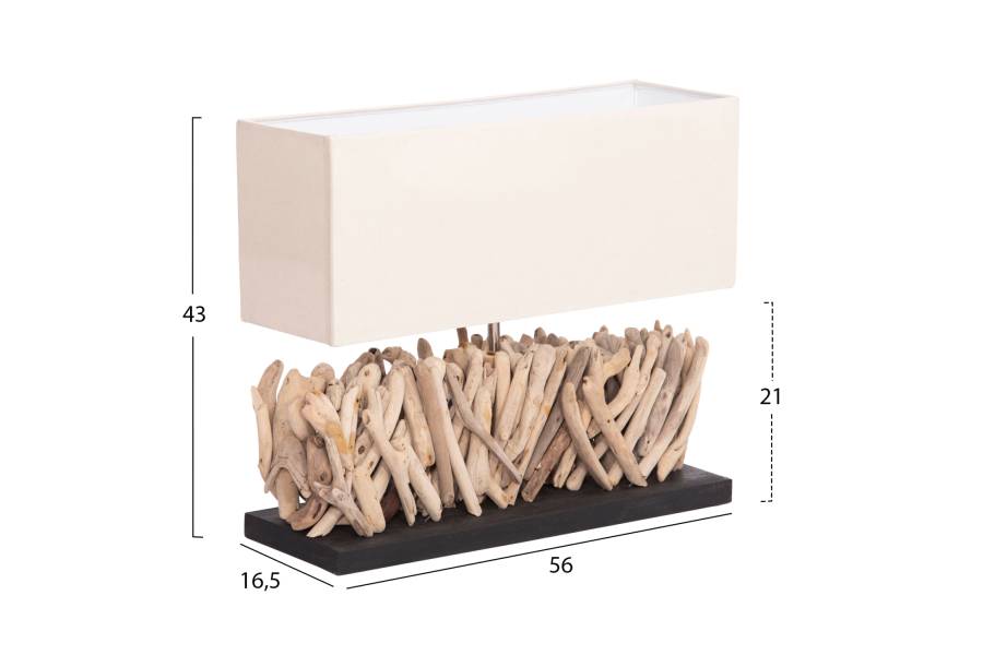 ΕΠΙΤΡΑΠΕΖΙΟ ΟΡΘΟΓΩΝΙΟ ΦΩΤΙΣΤΙΚΟ TWIGGY HM4434 DRIFTWOOD & ΛΕΥΚΟ ΚΑΠΕΛΟ 56x16.5x43Υεκ.