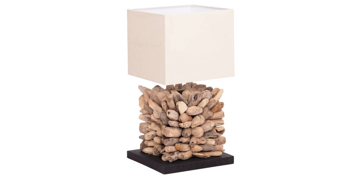 ΕΠΙΤΡΑΠΕΖΙΟ ΦΩΤΙΣΤΙΚΟ ΣΧΗΜΑ ΚΥΒΟΥ TWIGGY HM4425 DRIFTWOOD & ΛΕΥΚΟ ΚΑΠΕΛΟ 24x24x46Υεκ