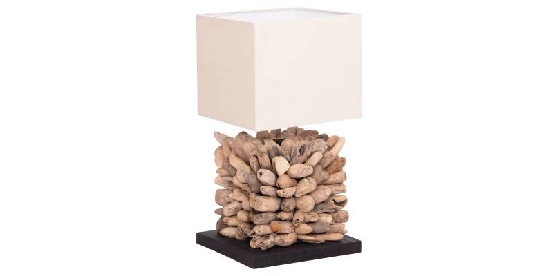 ΕΠΙΤΡΑΠΕΖΙΟ ΦΩΤΙΣΤΙΚΟ ΣΧΗΜΑ ΚΥΒΟΥ TWIGGY HM4425 DRIFTWOOD & ΛΕΥΚΟ ΚΑΠΕΛΟ 24x24x46Υεκ