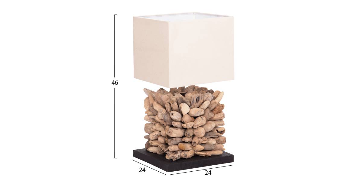 ΕΠΙΤΡΑΠΕΖΙΟ ΦΩΤΙΣΤΙΚΟ ΣΧΗΜΑ ΚΥΒΟΥ TWIGGY HM4425 DRIFTWOOD & ΛΕΥΚΟ ΚΑΠΕΛΟ 24x24x46Υεκ