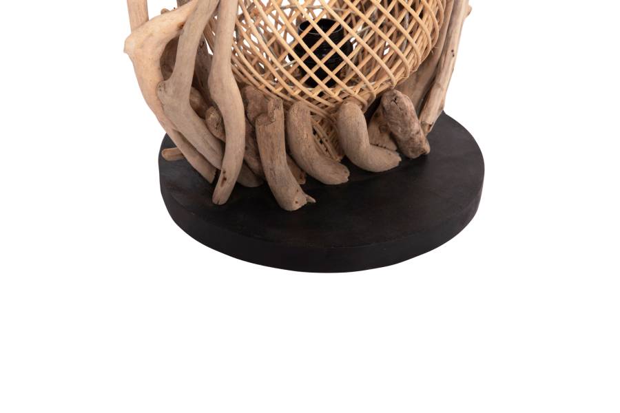 ΕΠΙΤΡΑΠΕΖΙΟ ΔΙΑΚΟΣΜΗΤΙΚΟ ΦΩΤΙΣΤΙΚΟ ASHIN HM4438 DRIFTWOOD--RATTAN 30x30x49Υεκ.