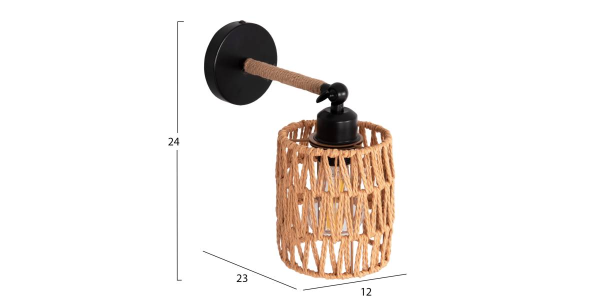 ΑΠΛΙΚΑ ΤΟΙΧΟΥ STOLT2 HM4484 ΜΕΤΑΛΛΙΚΗ ΒΑΣΗ-ΣΧΟΙΝΙ- [Ε27] 12x23x24Υεκ.
