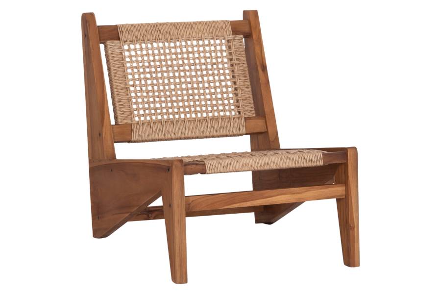 ΚΑΡΕΚΛΑ LOUNGE LUKILLA HM9913 ΞΥΛΟ TEAK ΣΕ ΦΥΣΙΚΟ--ΣΥΝΘ.ΣΧΟΙΝΙ ΜΠΕΖ 55,5x74x65Υεκ.