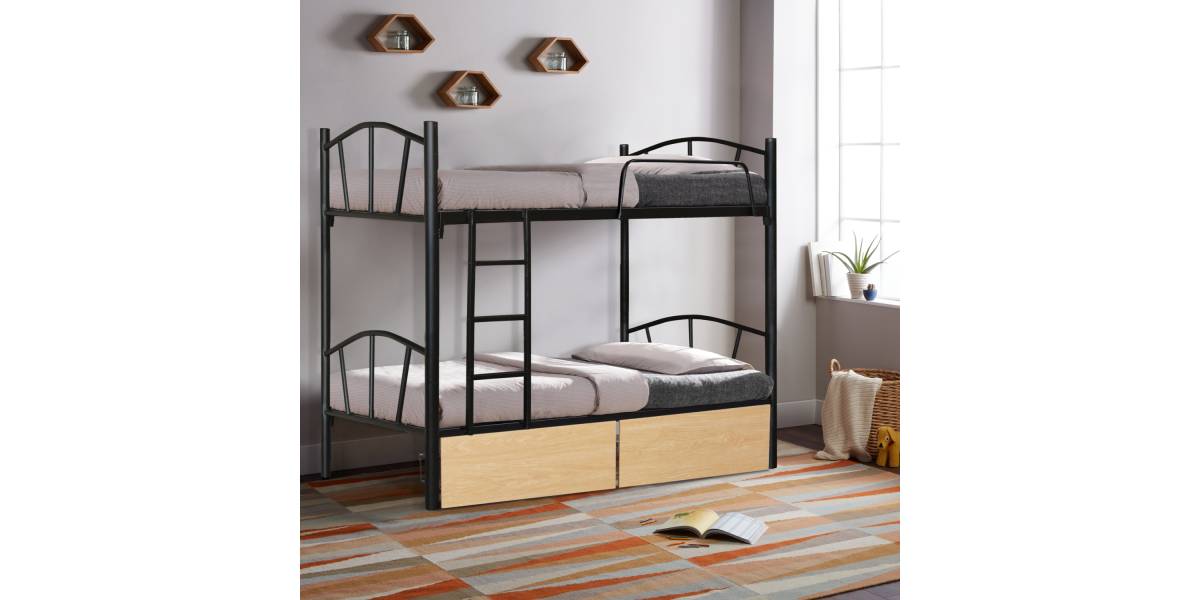 ΚΟΥΚΕΤΑ FLOOR HM21122.01 ΜΕΤΑΛΛΙΚΗ ΜΑΥΡΗ ΜΕ 2 ΕΠΙΔΑΠΕΔΙΑ ΣΥΡΤΑΡΙΑ SONAMA 200x91,5x177,5Yεκ