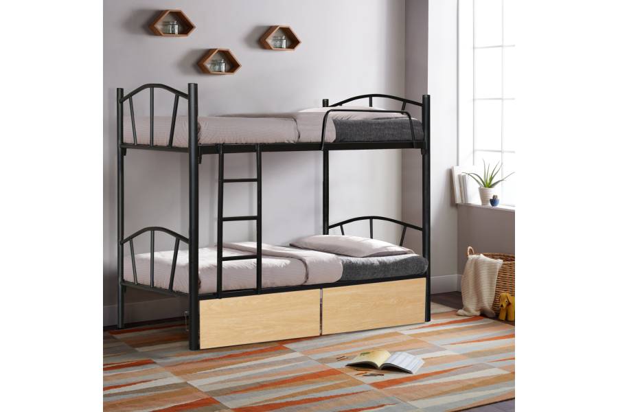 ΚΟΥΚΕΤΑ FLOOR HM21122.01 ΜΕΤΑΛΛΙΚΗ ΜΑΥΡΗ ΜΕ 2 ΕΠΙΔΑΠΕΔΙΑ ΣΥΡΤΑΡΙΑ SONAMA 200x91,5x177,5Yεκ