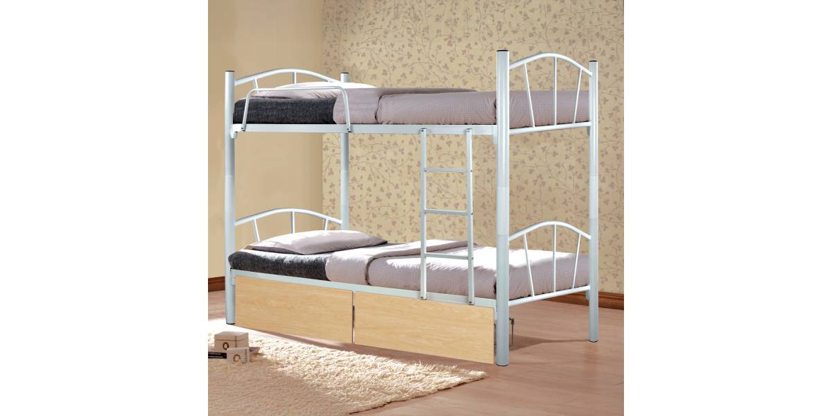 ΚΟΥΚΕΤΑ FLOOR HM21123.01 ΜΕΤΑΛΛΙΚΗ ΛΕΥΚΗ ΜΕ 2 ΕΠΙΔΑΠΕΔΙΑ ΣΥΡΤΑΡΙΑ SONAMA 200x91,5x177,5Yεκ