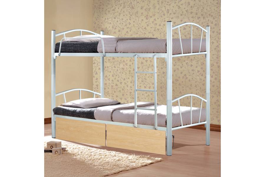 ΚΟΥΚΕΤΑ FLOOR HM21123.01 ΜΕΤΑΛΛΙΚΗ ΛΕΥΚΗ ΜΕ 2 ΕΠΙΔΑΠΕΔΙΑ ΣΥΡΤΑΡΙΑ SONAMA 200x91,5x177,5Yεκ