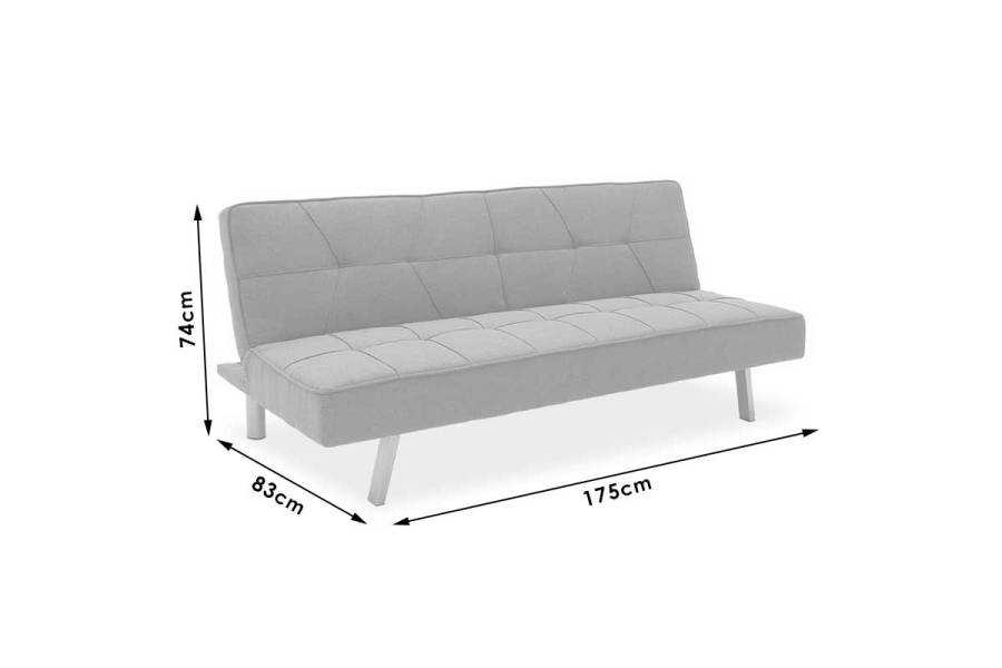 Καναπές-κρεβάτι Travis pakoworld 3θέσιος με ύφασμα ανοικτό μπλε 175x83x74εκ