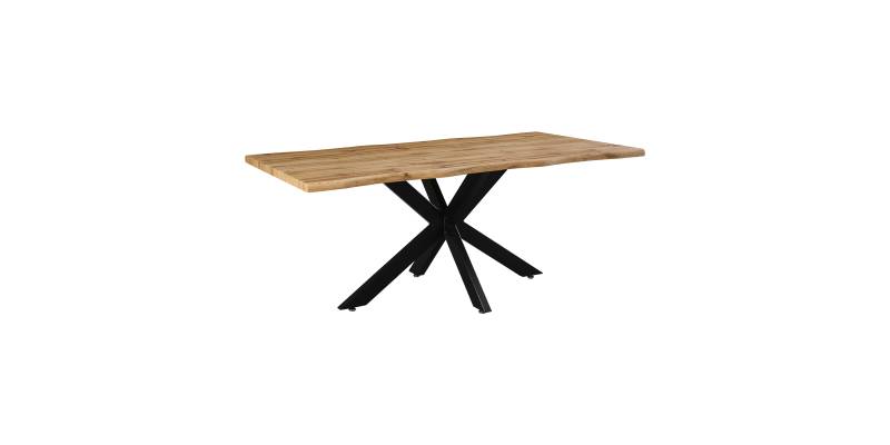 Tραπέζι Gilman pakoworld MDF sonoma-μαύρο 180x90x75εκ