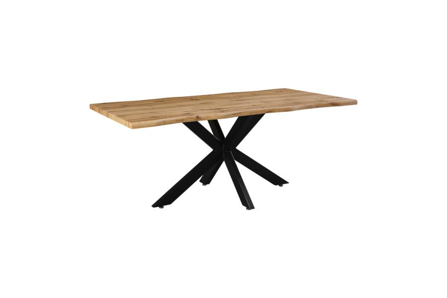 Tραπέζι Gilman pakoworld MDF sonoma-μαύρο 180x90x75εκ