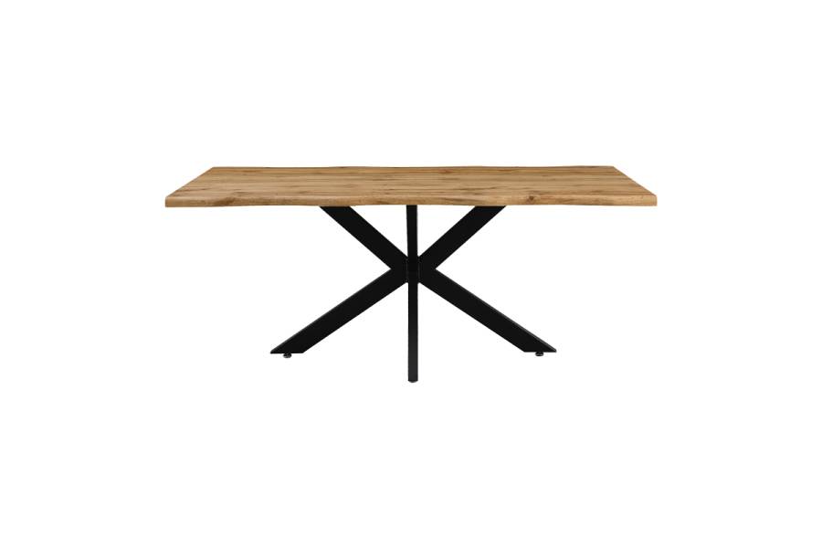 Tραπέζι Gilman pakoworld MDF sonoma-μαύρο 180x90x75εκ