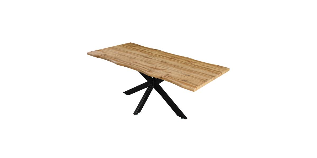 Tραπέζι Gilman pakoworld MDF sonoma-μαύρο 180x90x75εκ