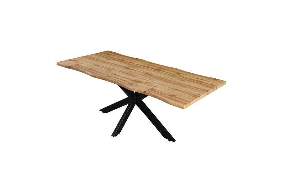 Tραπέζι Gilman pakoworld MDF sonoma-μαύρο 180x90x75εκ