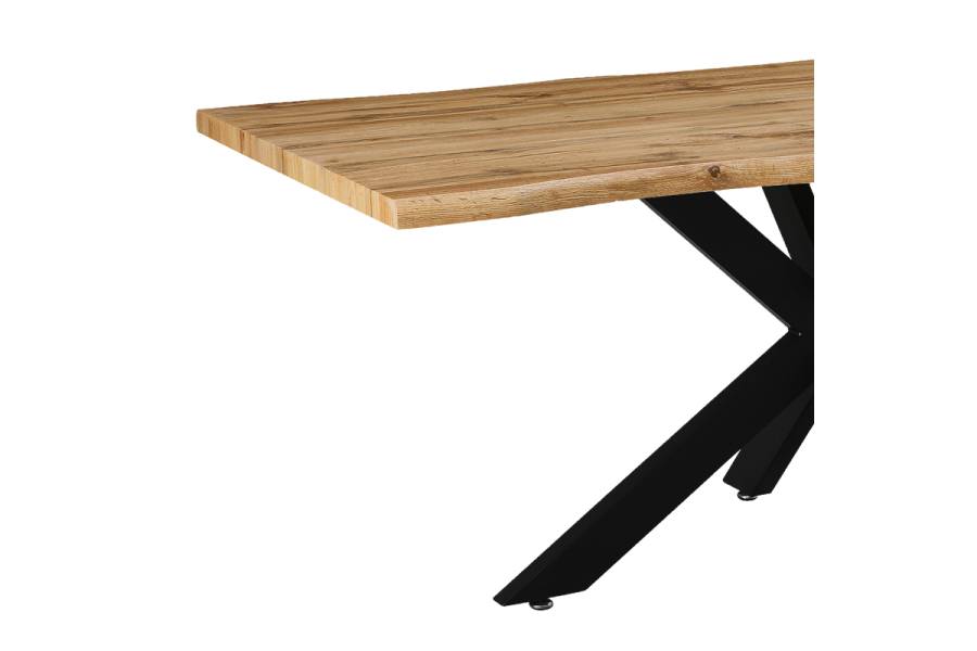 Tραπέζι Gilman pakoworld MDF sonoma-μαύρο 180x90x75εκ