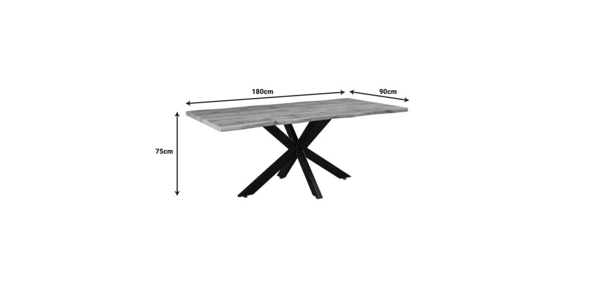 Tραπέζι Gilman pakoworld MDF sonoma-μαύρο 180x90x75εκ