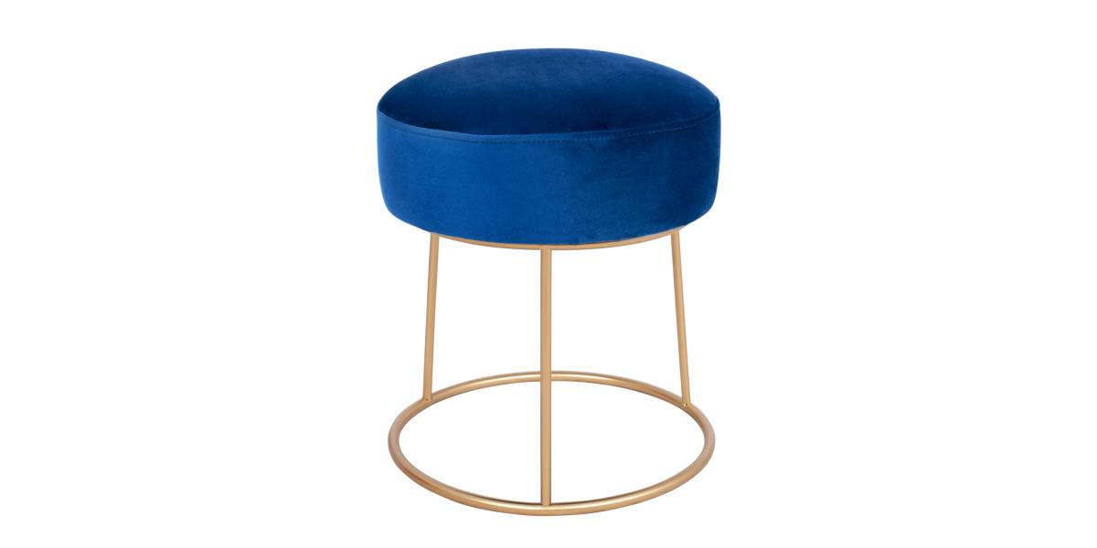 ΣΚΑΜΠΟ KARLO HM8411.08 ΜΠΛΕ ΒΕΛΟΥΔΟ ΜΕ ΧΡΥΣΗ ΒΑΣΗ Φ36x38Υ εκ.