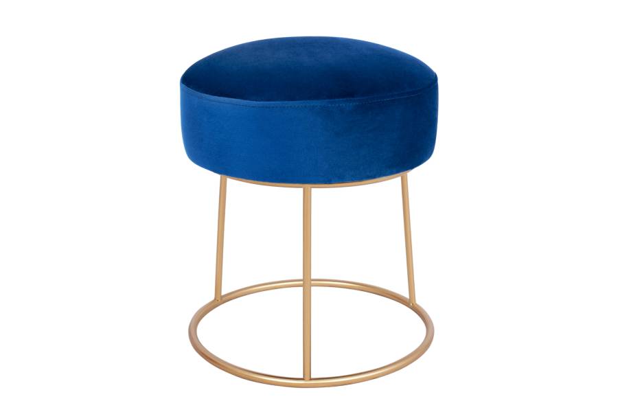 ΣΚΑΜΠΟ KARLO HM8411.08 ΜΠΛΕ ΒΕΛΟΥΔΟ ΜΕ ΧΡΥΣΗ ΒΑΣΗ Φ36x38Υ εκ.