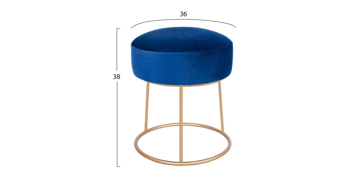 ΣΚΑΜΠΟ KARLO HM8411.08 ΜΠΛΕ ΒΕΛΟΥΔΟ ΜΕ ΧΡΥΣΗ ΒΑΣΗ Φ36x38Υ εκ.