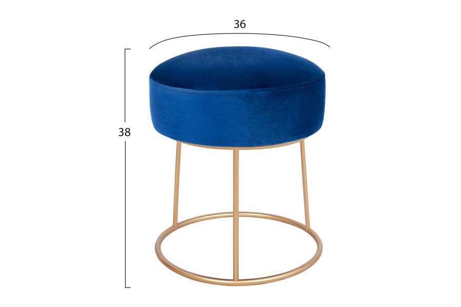 ΣΚΑΜΠΟ KARLO HM8411.08 ΜΠΛΕ ΒΕΛΟΥΔΟ ΜΕ ΧΡΥΣΗ ΒΑΣΗ Φ36x38Υ εκ.