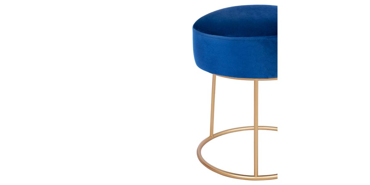 ΣΚΑΜΠΟ KARLO HM8411.08 ΜΠΛΕ ΒΕΛΟΥΔΟ ΜΕ ΧΡΥΣΗ ΒΑΣΗ Φ36x38Υ εκ.