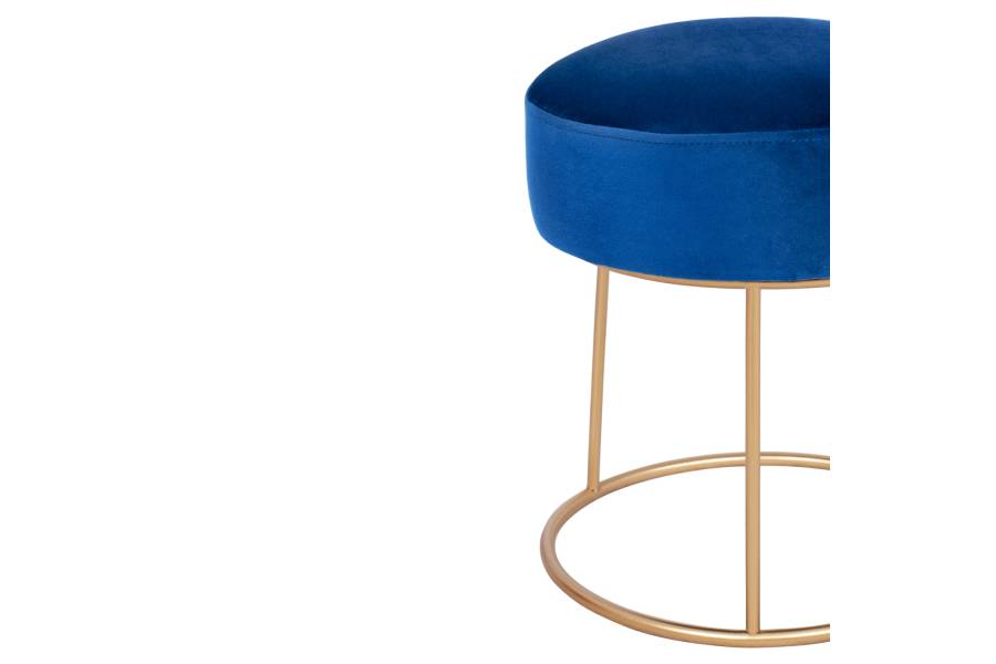 ΣΚΑΜΠΟ KARLO HM8411.08 ΜΠΛΕ ΒΕΛΟΥΔΟ ΜΕ ΧΡΥΣΗ ΒΑΣΗ Φ36x38Υ εκ.