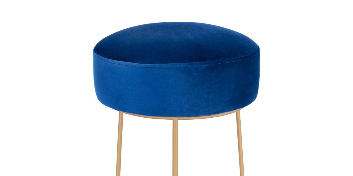ΣΚΑΜΠΟ KARLO HM8411.08 ΜΠΛΕ ΒΕΛΟΥΔΟ ΜΕ ΧΡΥΣΗ ΒΑΣΗ Φ36x38Υ εκ.