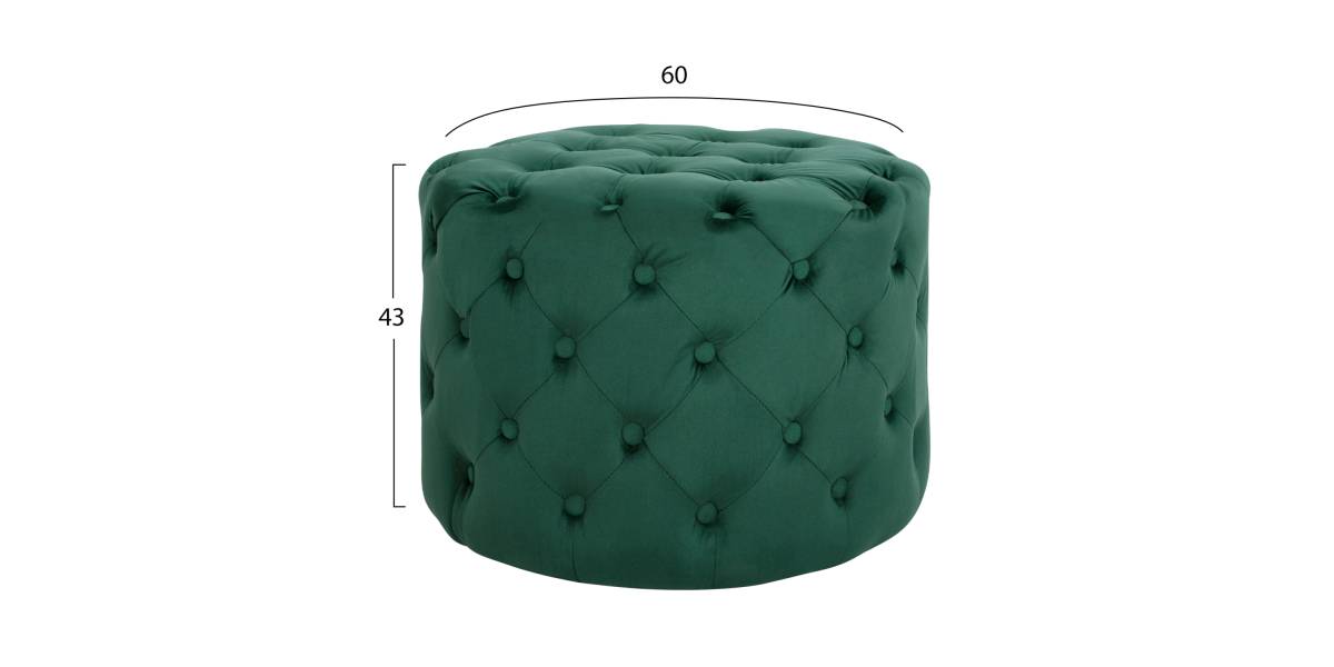 ΣΚΑΜΠΟ KASSIE ΚΥΠΑΡΙΣΣΙ ΒΕΛΟΥΔΟ ΤΥΠΟΥ CHESTERFIELD HM8406.03 Φ60x43Υ εκ.
