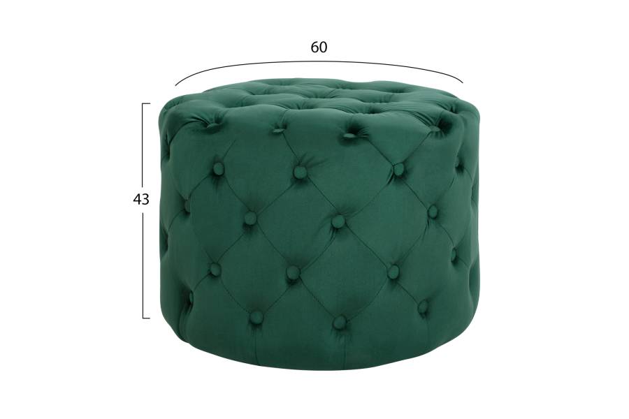 ΣΚΑΜΠΟ KASSIE ΚΥΠΑΡΙΣΣΙ ΒΕΛΟΥΔΟ ΤΥΠΟΥ CHESTERFIELD HM8406.03 Φ60x43Υ εκ.