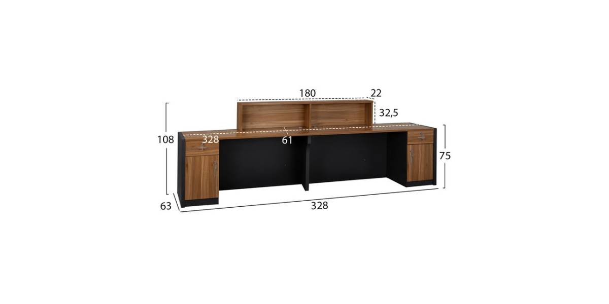 ΕΠΑΓΓΕΛΜΑΤΙΚΟ ΓΡΑΦΕΙΟ ΥΠΟΔΟΧΗΣ SUPREME 328X63X108 HM2359